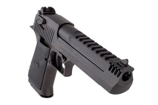 Magnum Research Desert Eagle 50AE Handgun with 7 round capacity features a muzzle brake